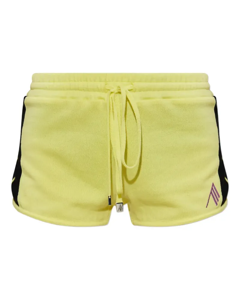 ATTICO logo-embroidered side-stripe shorts - Gelb Gelb