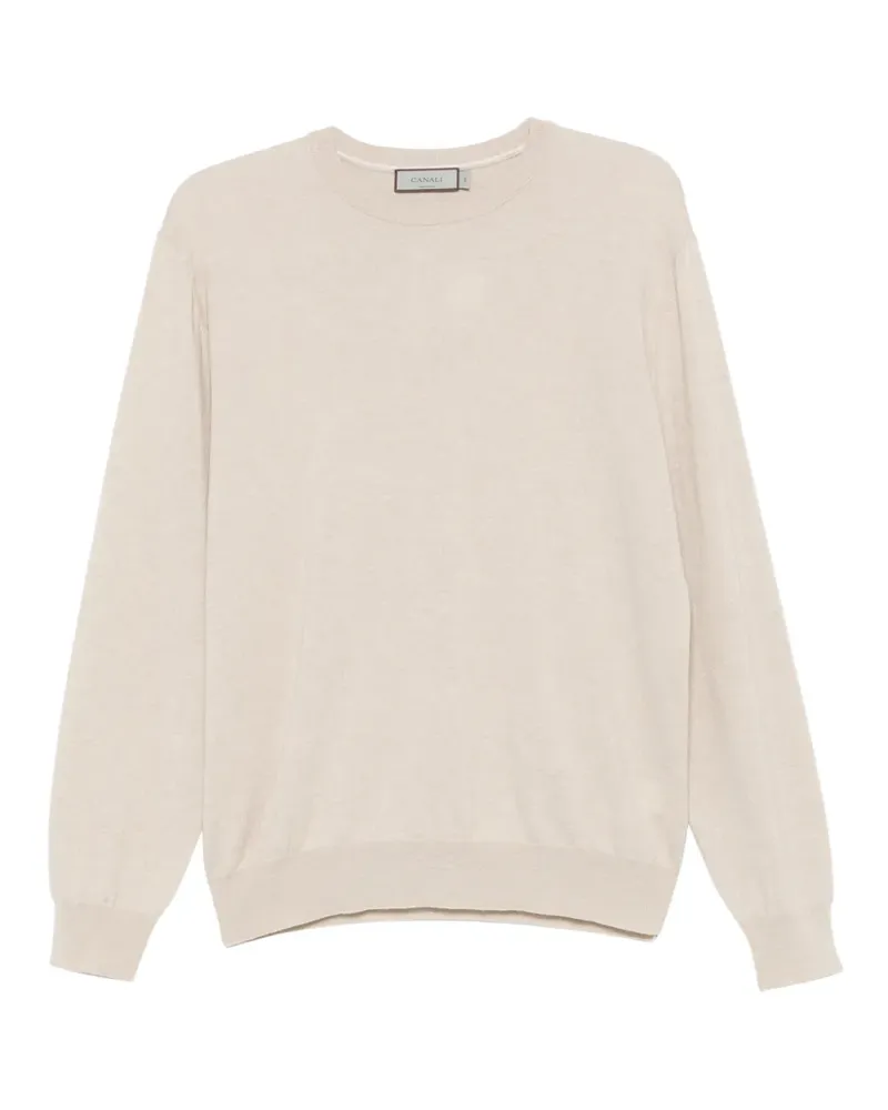 Canali Fein gestrickter Kaschmirpullover - Nude Nude