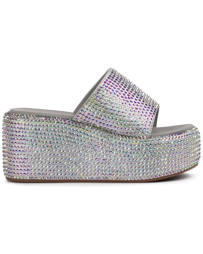 Le Silla Aiko Mules mit Kristallen 80mm - Silber Silber