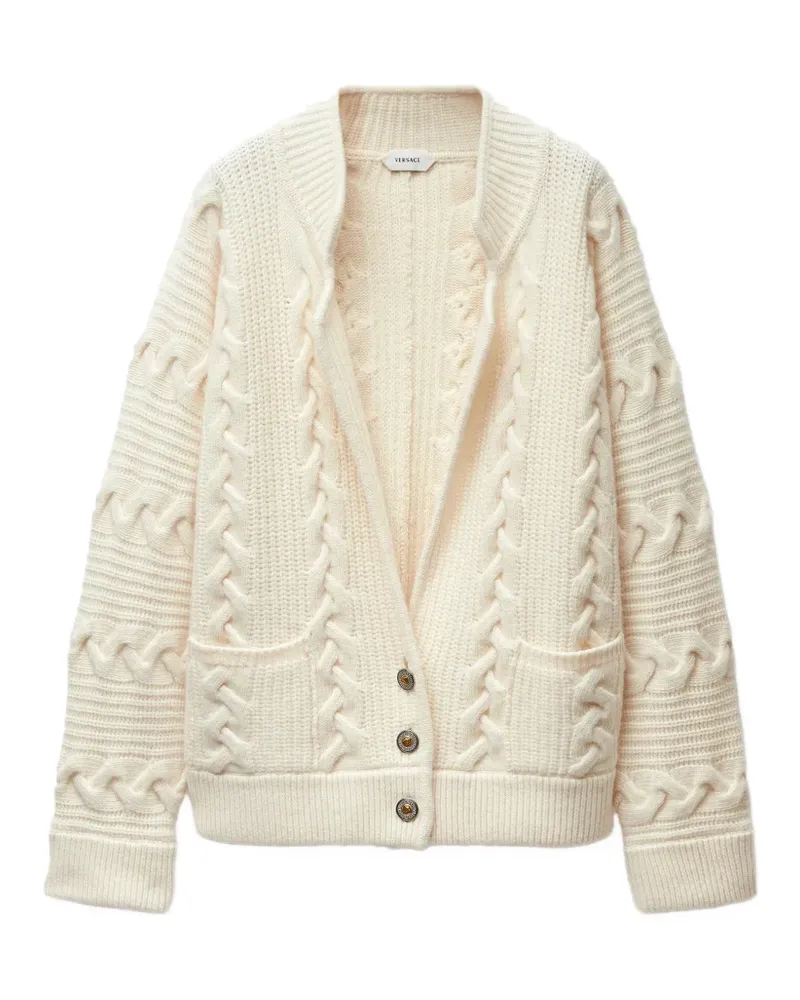 Versace Kaschmircardigan mit Zopfmuster - Nude Nude