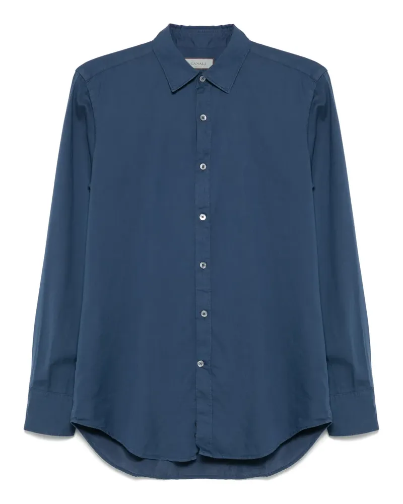 Canali Klassisches Twill-Hemd - Blau Blau