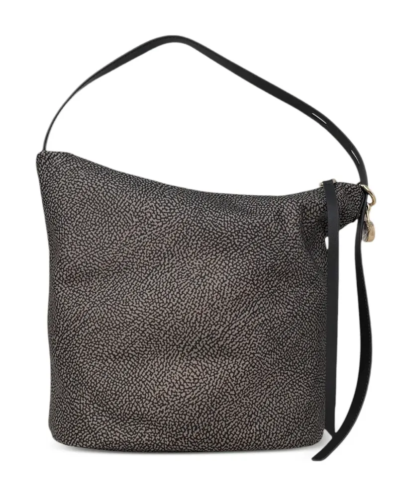 Borbonese Mittelgroße Prive O.P. Tasche mit Print - Grau Grau