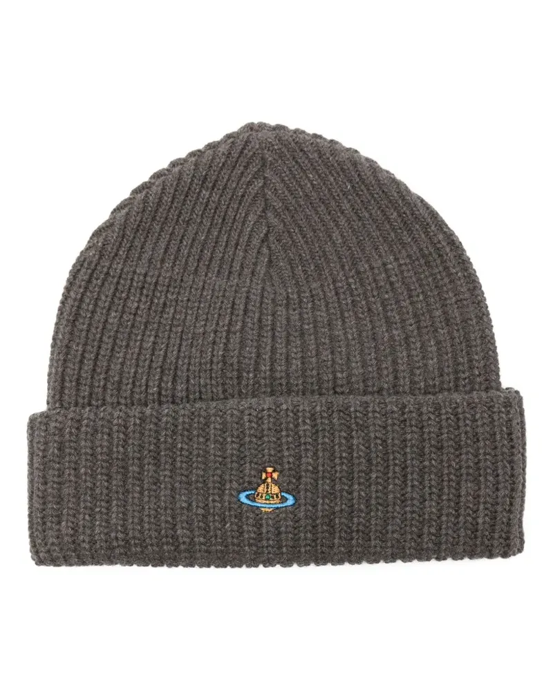 Vivienne Westwood Orb-embroidered beanie - Grau Grau