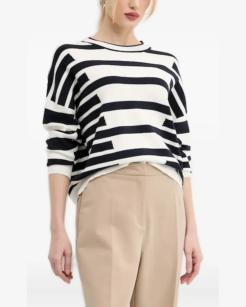 Desigual Pullover mit gestreiften Einsätzen - Weiß Weiß