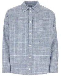 1989 STUDIO Chambray-Hemd mit Gitter-Print Blau