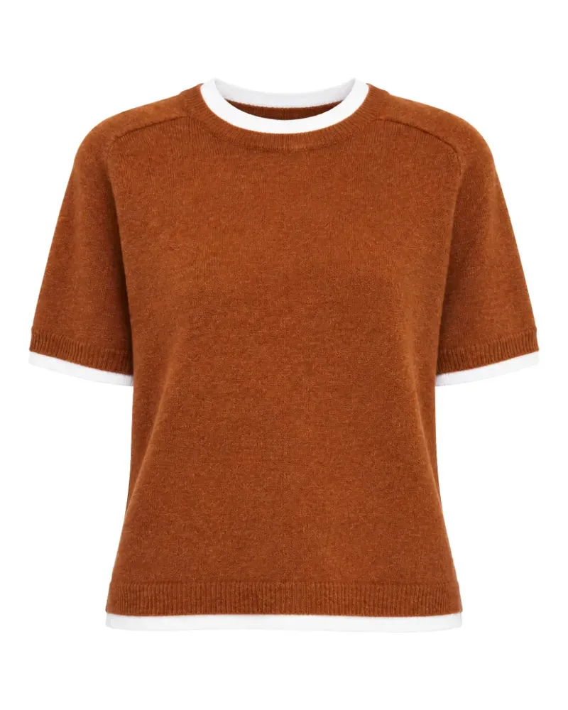 Semicouture Kurzärmeliger Pullover - Braun Braun