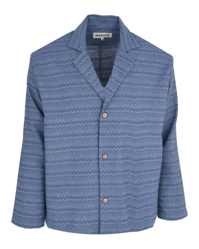 Marané Gemustertes Seba Hemd - Blau Blau
