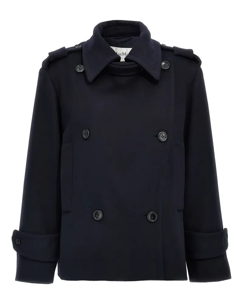 Max Mara Doppelreihige Jacke - Blau Blau