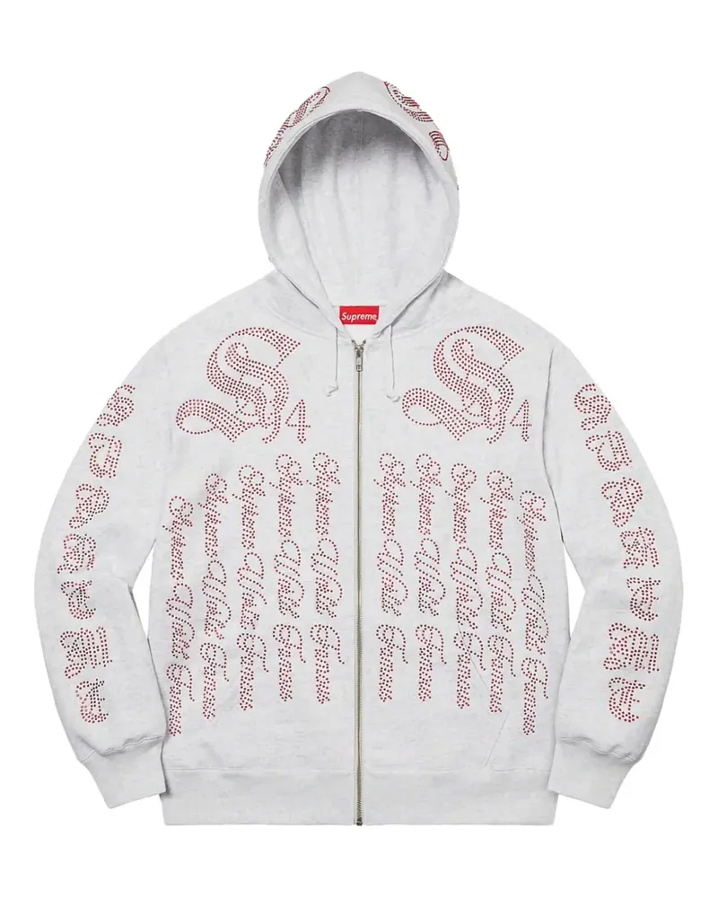 Supreme Being Strassverzierter "SS22- Ash Grey" Hoodie - Grau Grau
