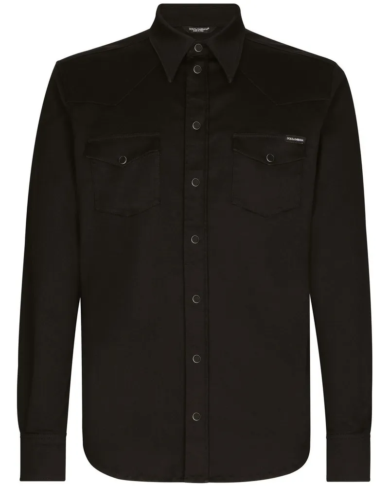 Dolce & Gabbana Beschichtetes Jeanshemd - Schwarz Schwarz