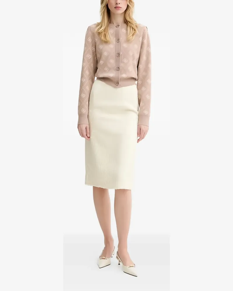 Guess diamond-pattern button cardigan - Nude Nude