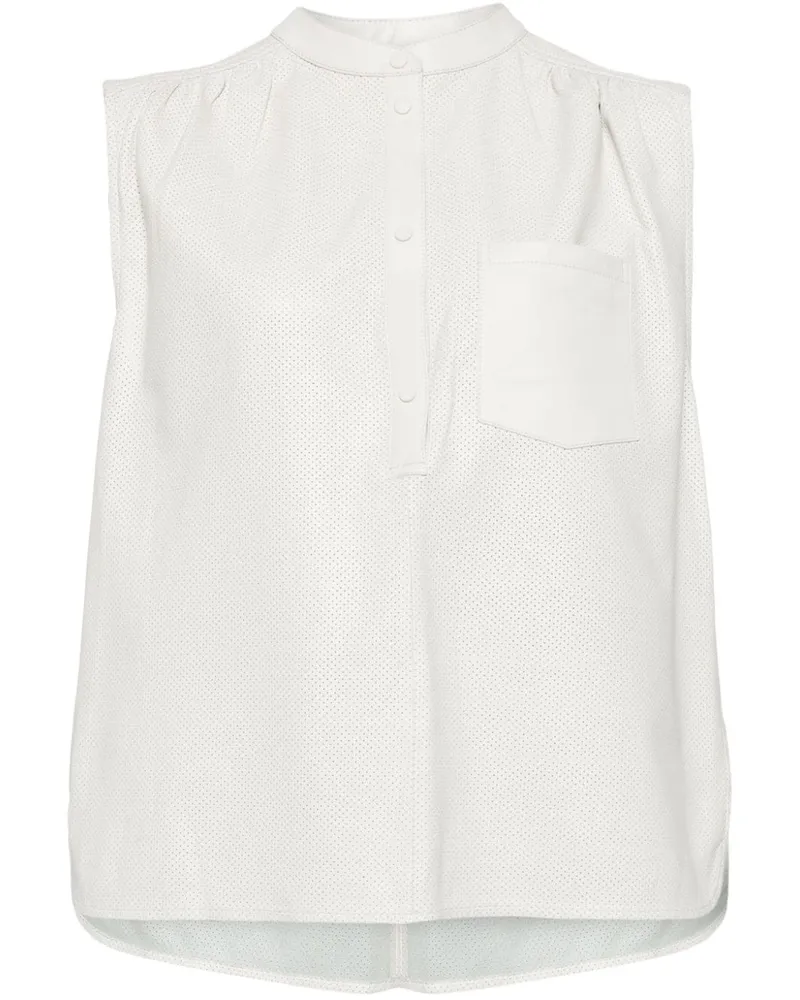 Yves Salomon Bluse aus Leder - Grau Grau