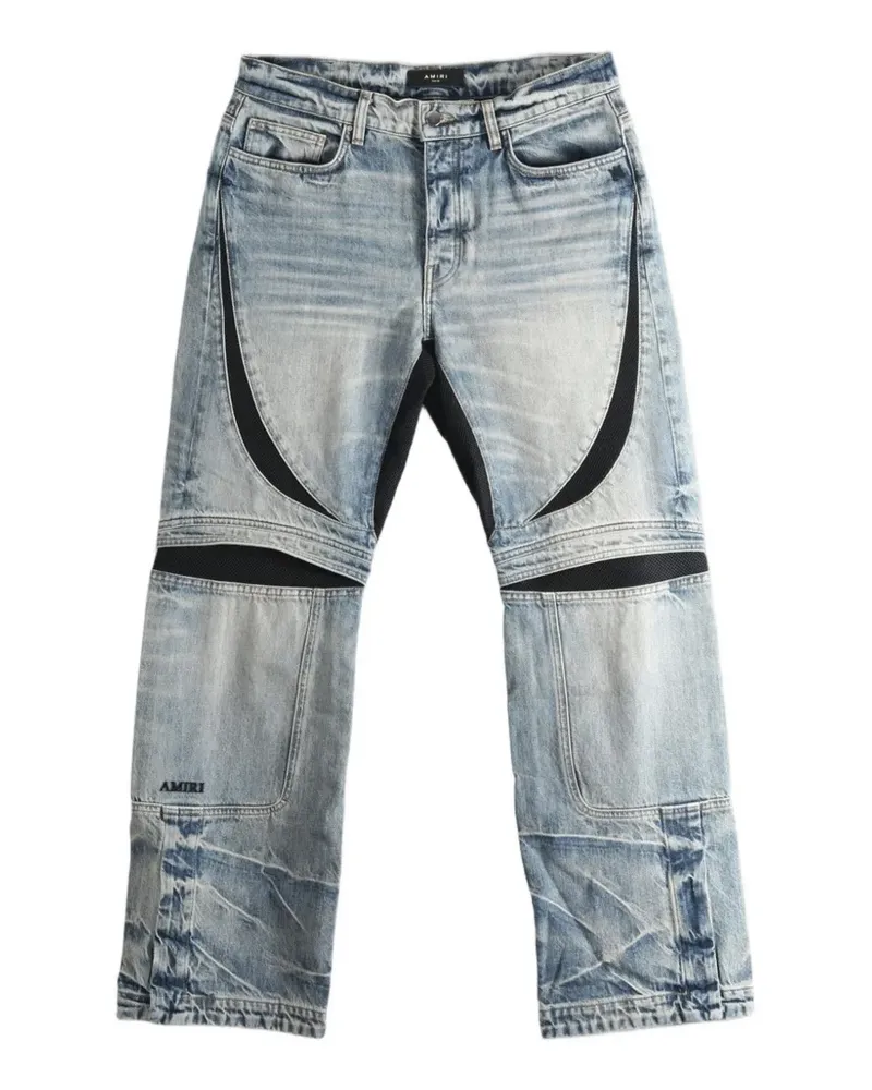 Amiri panelled distressed jeans - Blau Blau