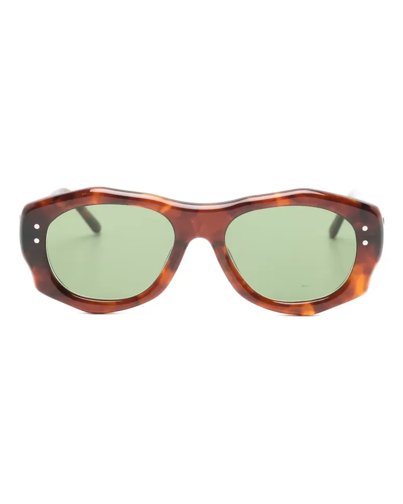 Lesca Peggy Brille mit geometrischem Gestell - Braun Braun