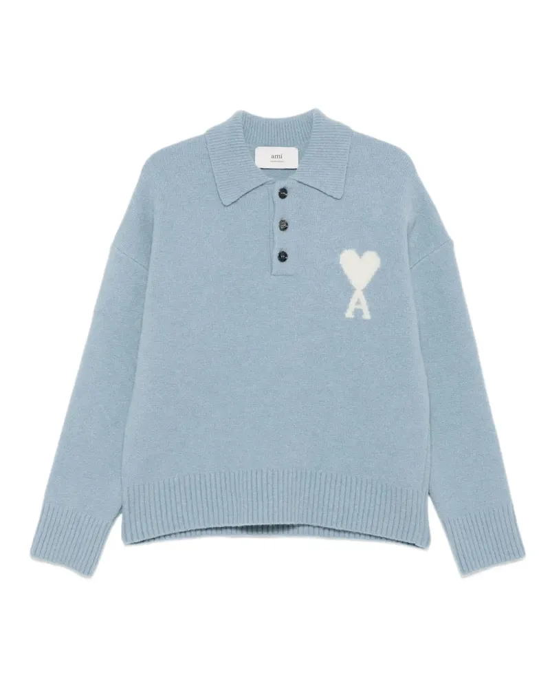 AMI Paris Ami de Coeur Sweatshirt mit Polokragen - Blau Blau