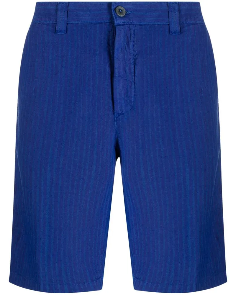 120% Lino striped linen Bermuda shorts Blau