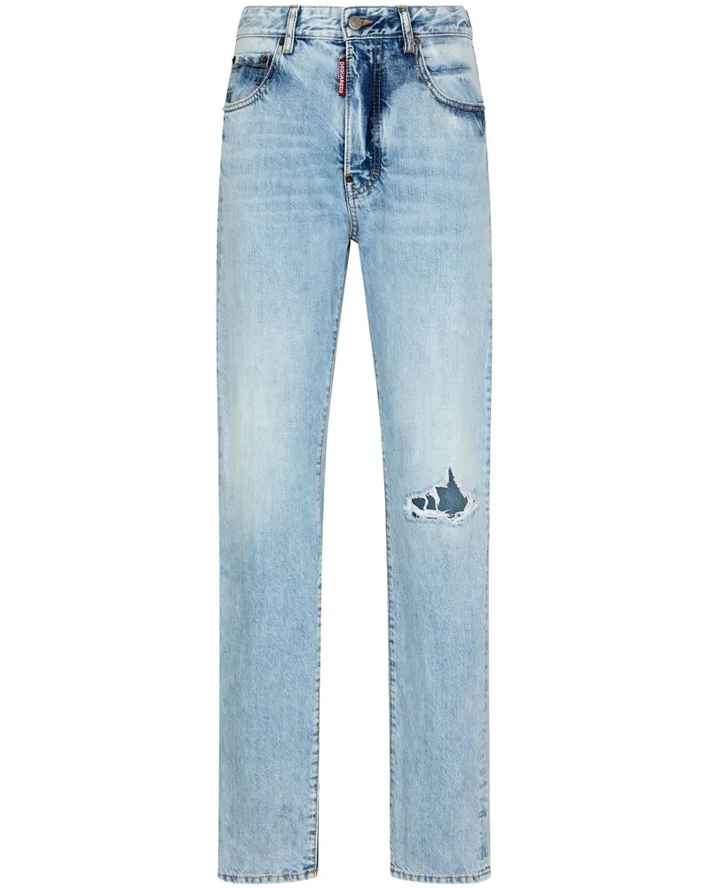 Dsquared2 Slim-Fit-Jeans im Distressed-Look - Blau Blau