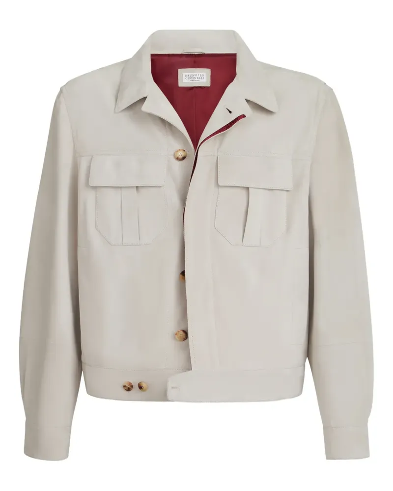 Brunello Cucinelli Geknöpfte Wildlederjacke - Nude Nude