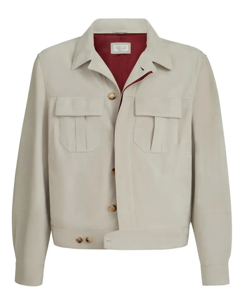 Brunello Cucinelli Geknöpfte Wildlederjacke - Nude Nude