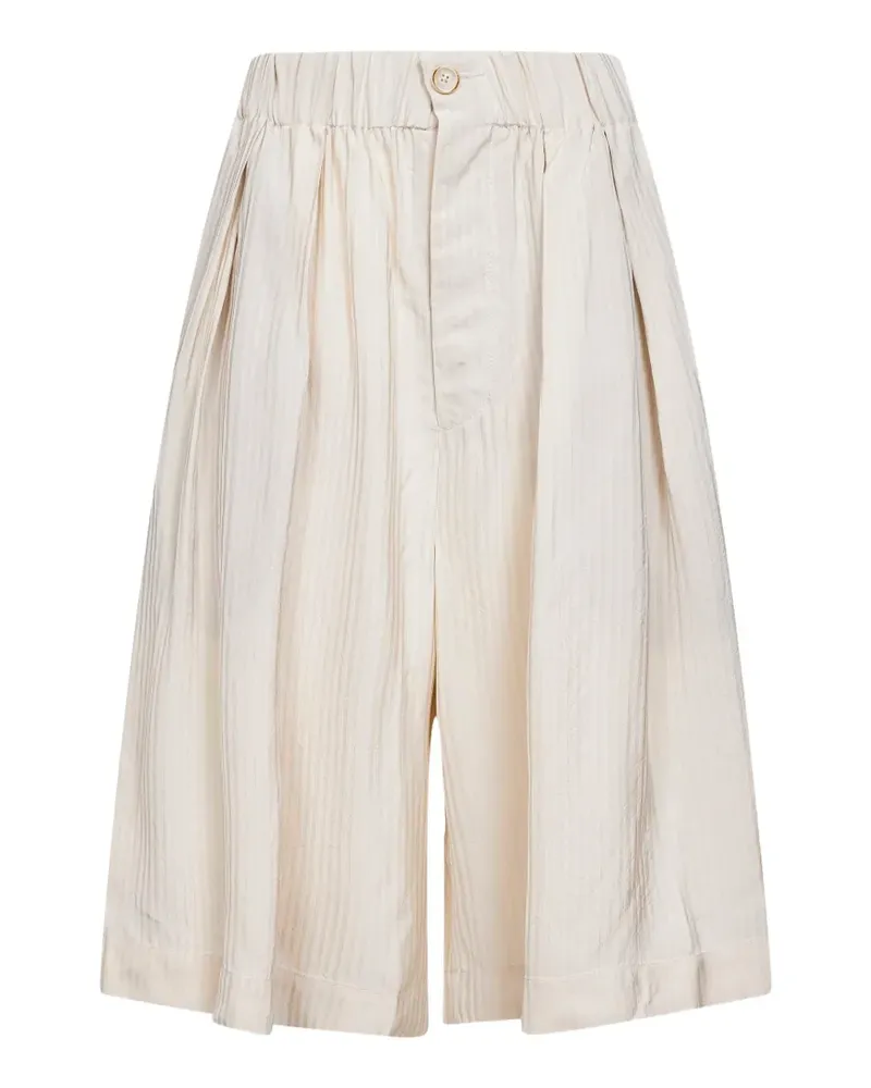 Uma Wang elasticated-waist pleated shorts - Nude Nude