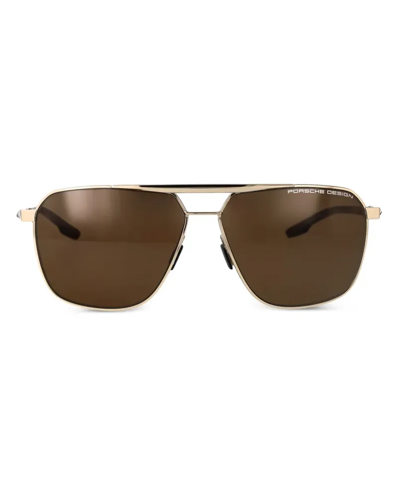 Porsche Design Sonnenbrille mit eckigem Gestell - Schwarz Schwarz
