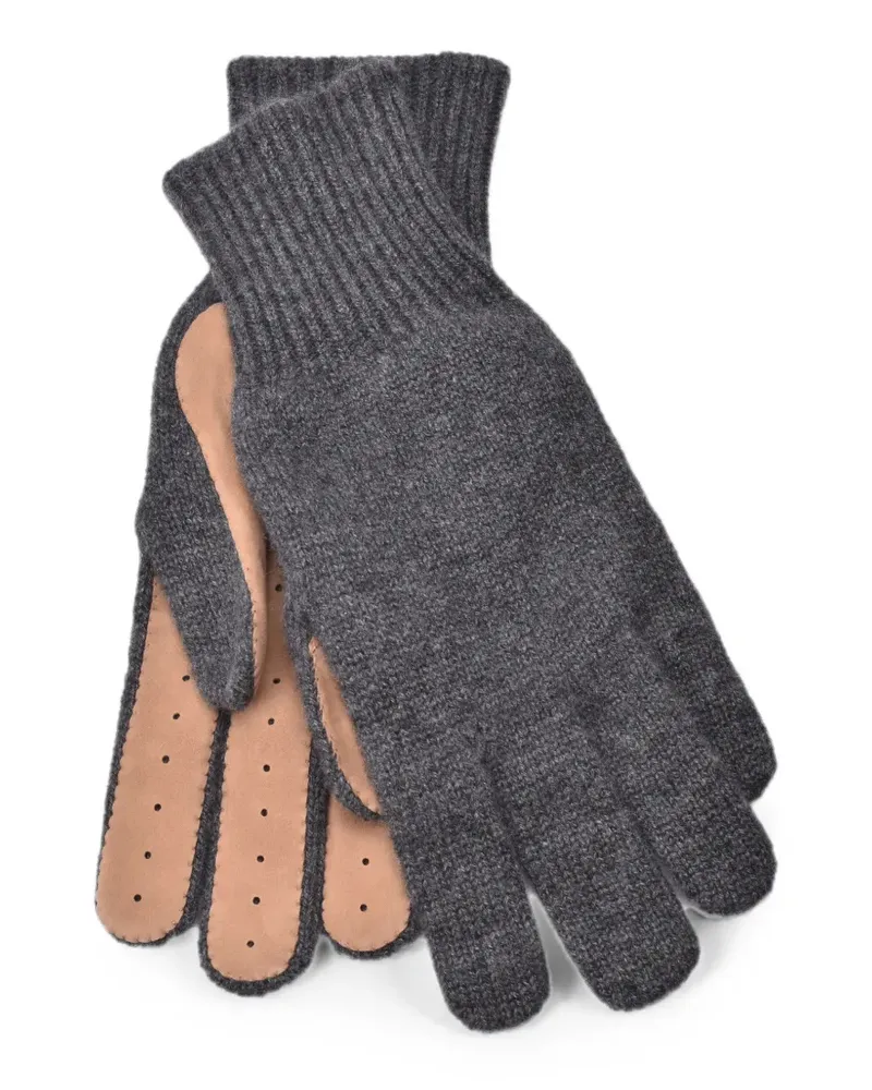 Brunello Cucinelli two-tone perforated gloves - Grau Grau