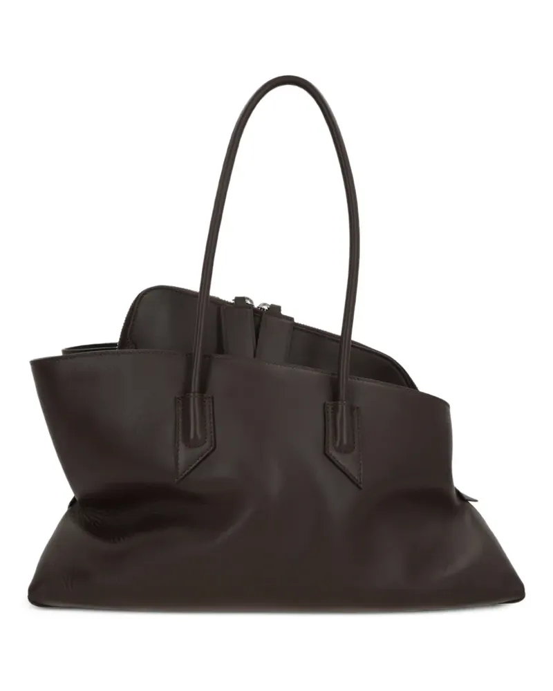 ATTICO medium La Passeggiata leather tote bag - Braun Braun