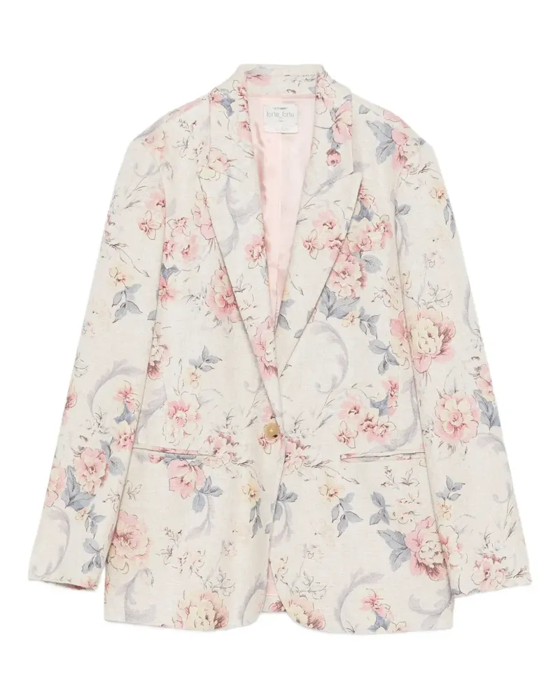 forte_forte Blazer mit Blumen-Print - Nude Nude
