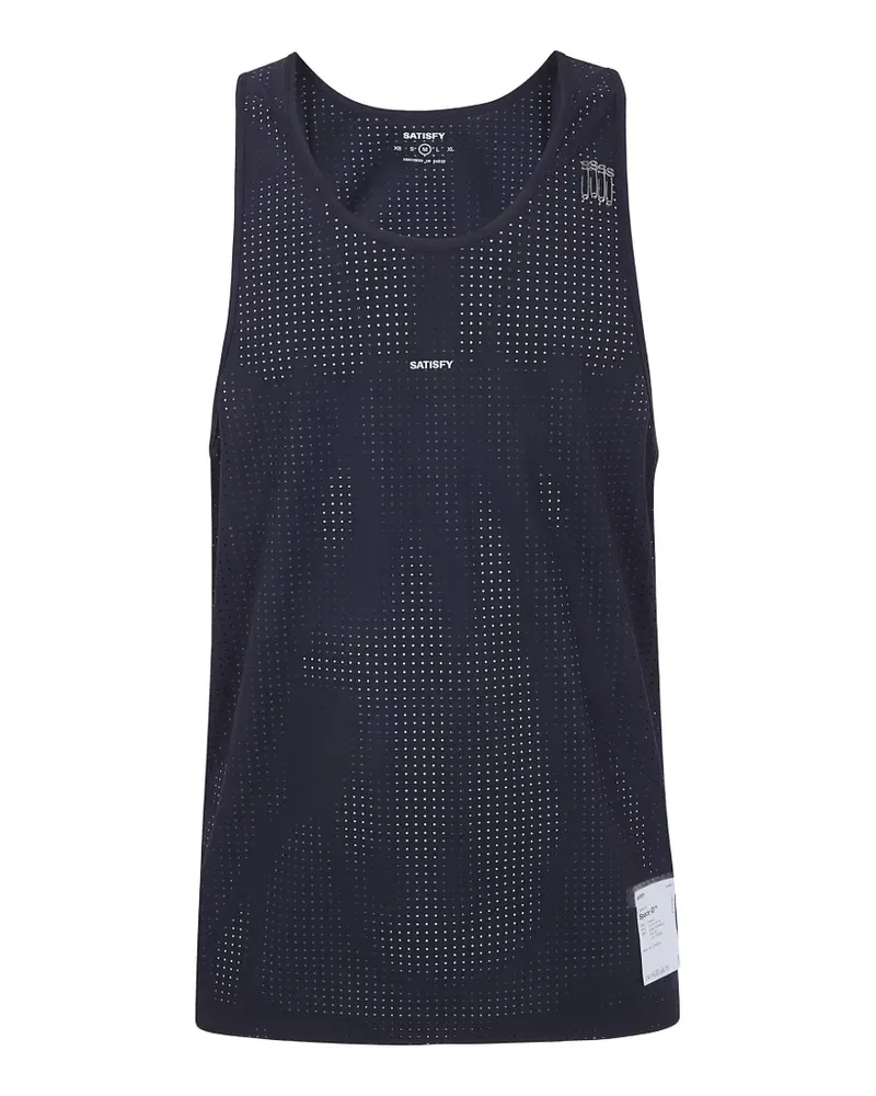 Satisfy perforated safety-pin tank top - Blau Blau