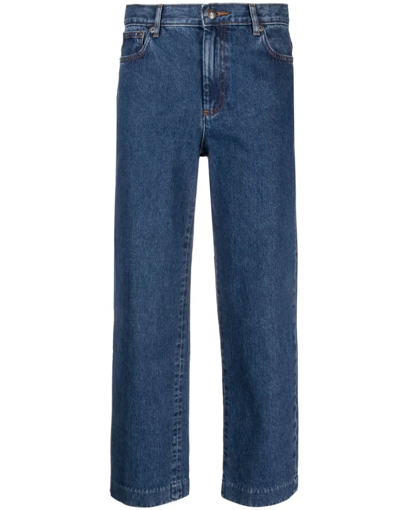 A.P.C. Gerade Cropped-Jeans - Blau Blau
