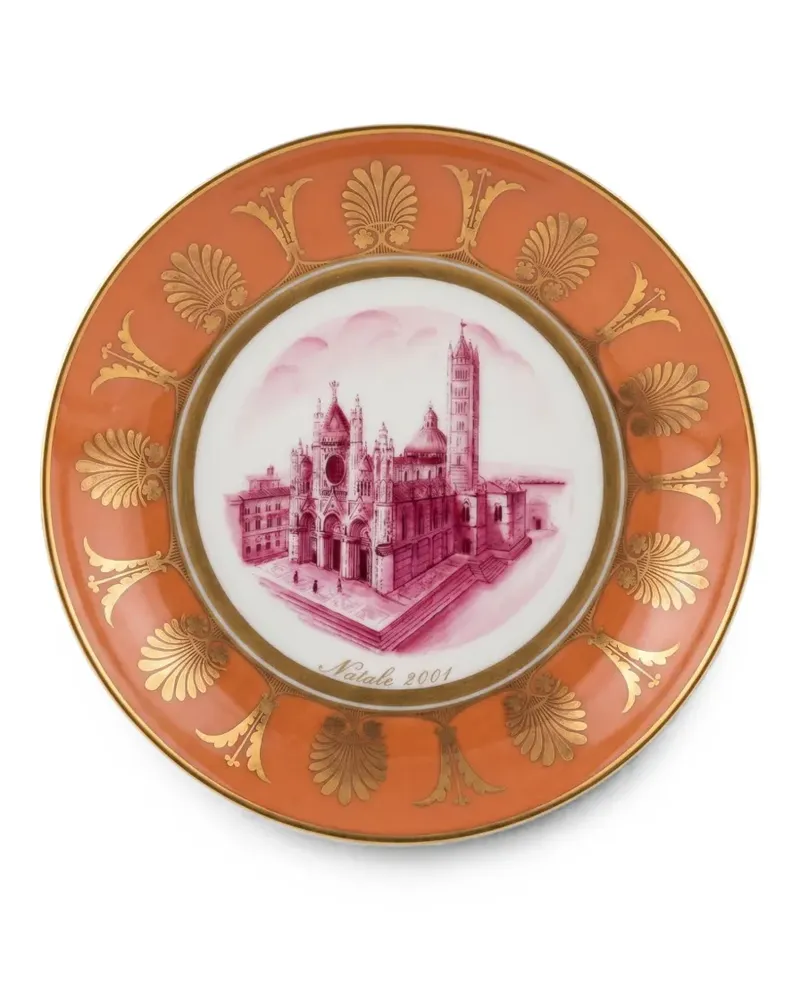 Ginori 1735 architectural-print plate - Orange Orange