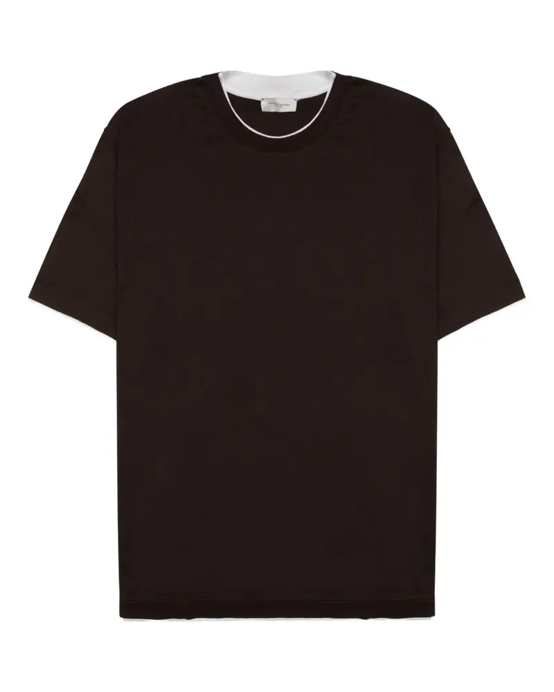 Paolo Pecora Milano T-Shirt im Layering-Look - Braun Braun