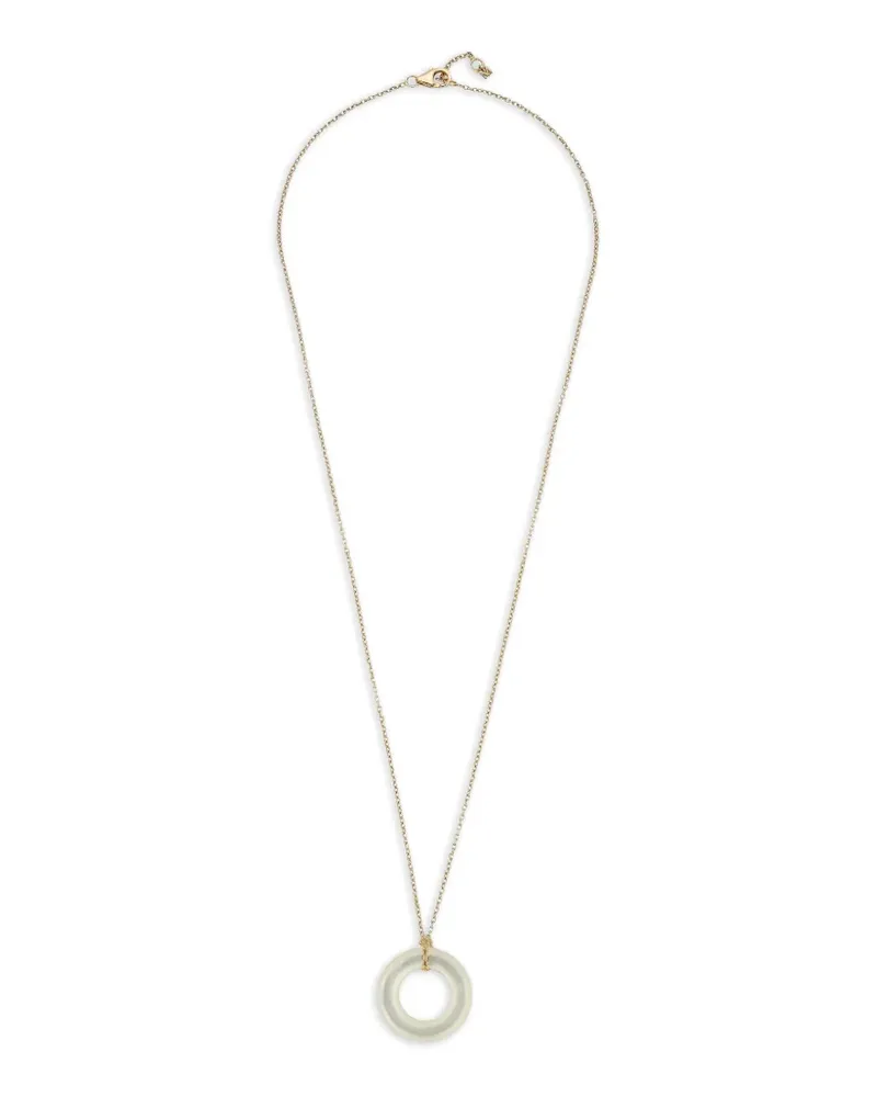 MATEO 14kt Donut Gelbgoldhalskette mit Perlmutt - Nude Nude