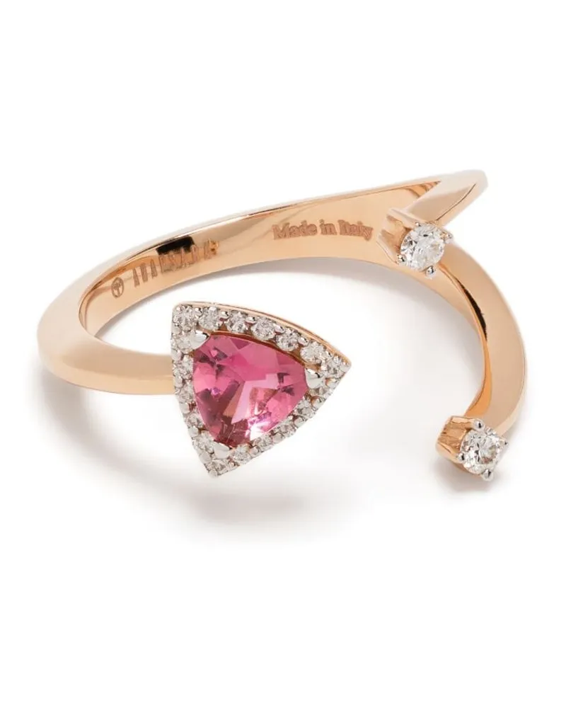 ANAPSARA 18kt Rotgoldring mit Turmalin und Diamanten - Rosa Rosa