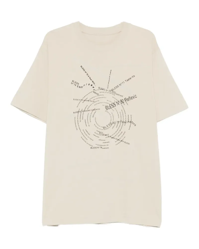 BLESS T-Shirt mit Wort-Print - Nude Nude