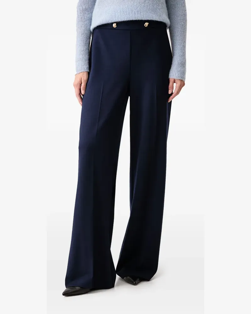 Joseph Ribkoff Wide-Leg-Hose mit Knotendetail - Blau Blau
