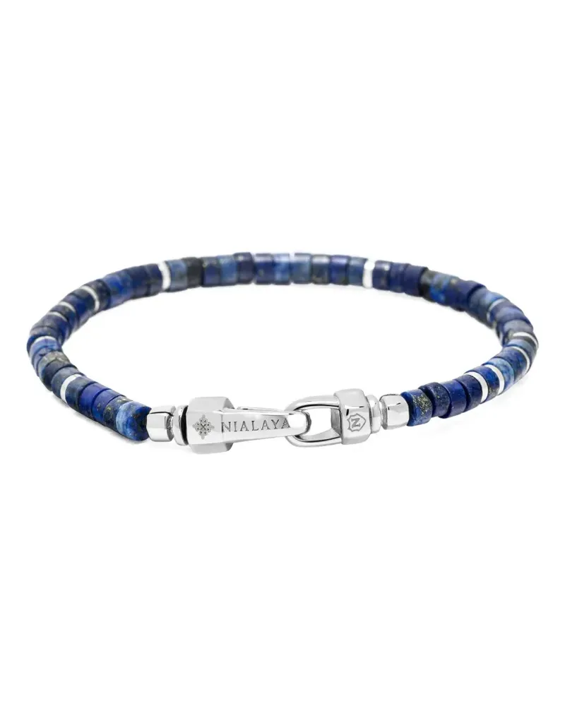 Nialaya Armband mit Lapislazuli-Perlen - Silber Silber