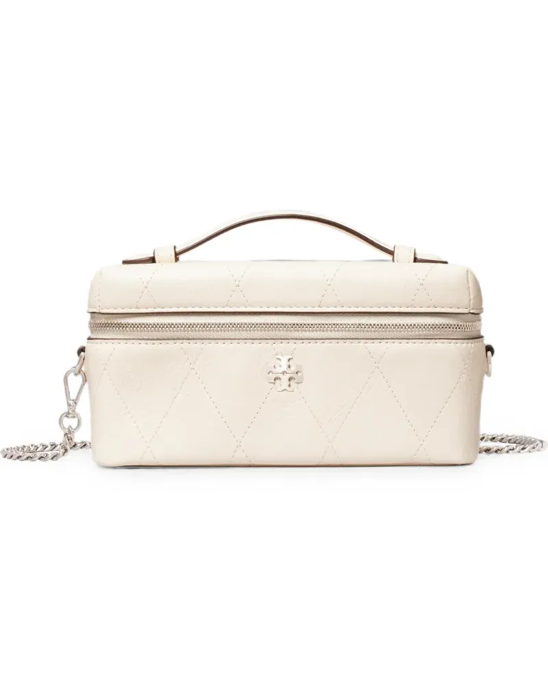 Tory Burch Charlie quilted leather shoulder bag - Nude Nude