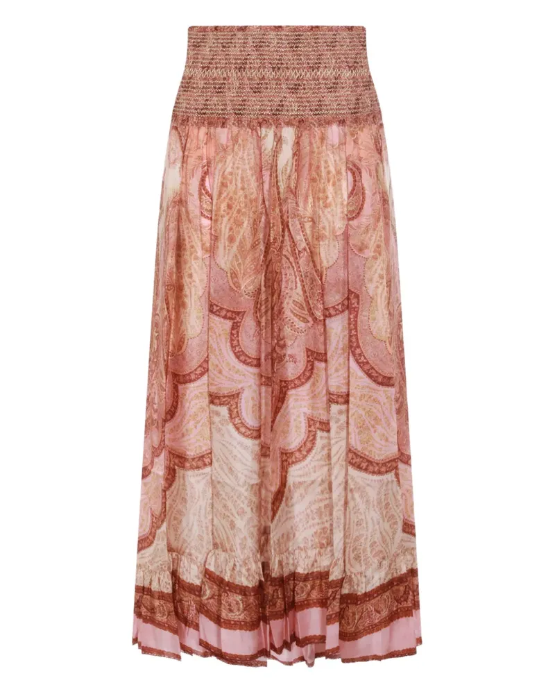 Zimmermann paisley-print midi skirt - Rot Rot