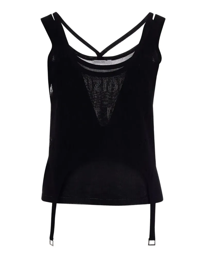 Patrizia Pepe crossover-strap top - Schwarz Schwarz