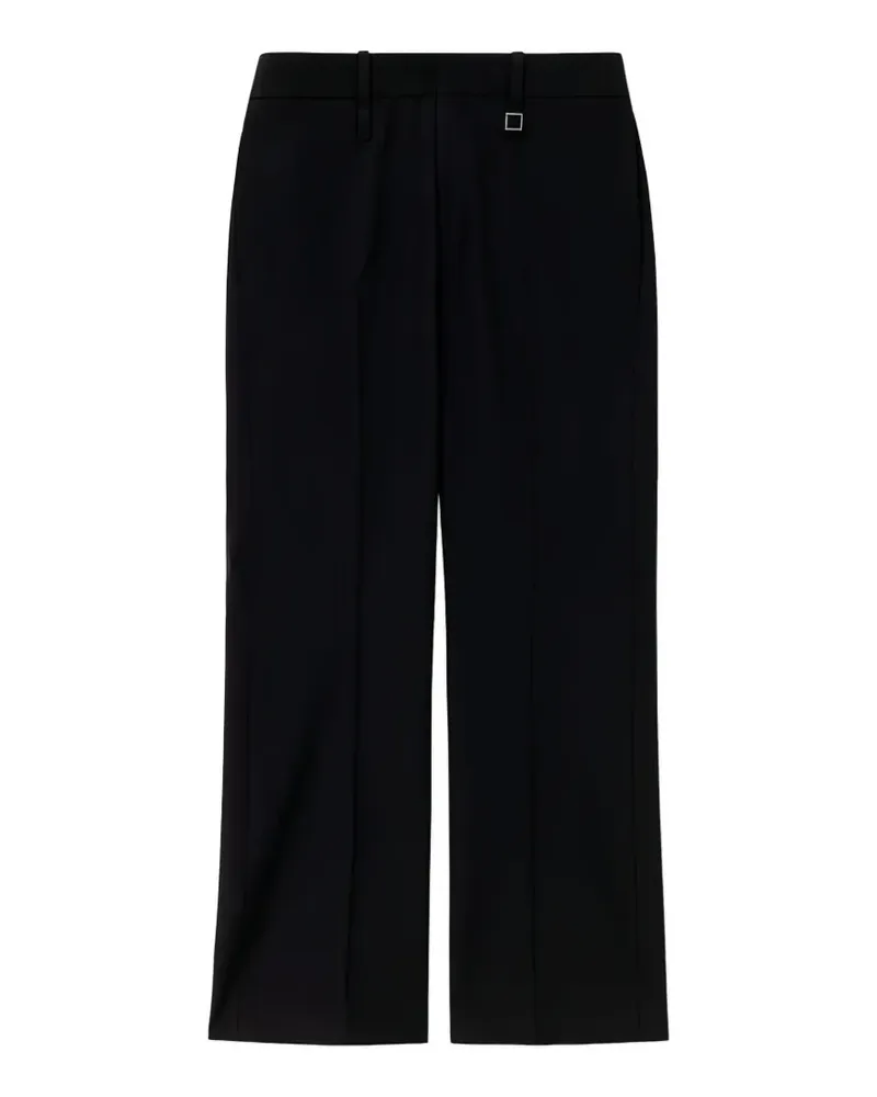 Wooyoungmi Gürtelschlaufenhose mit Logo - Schwarz Schwarz