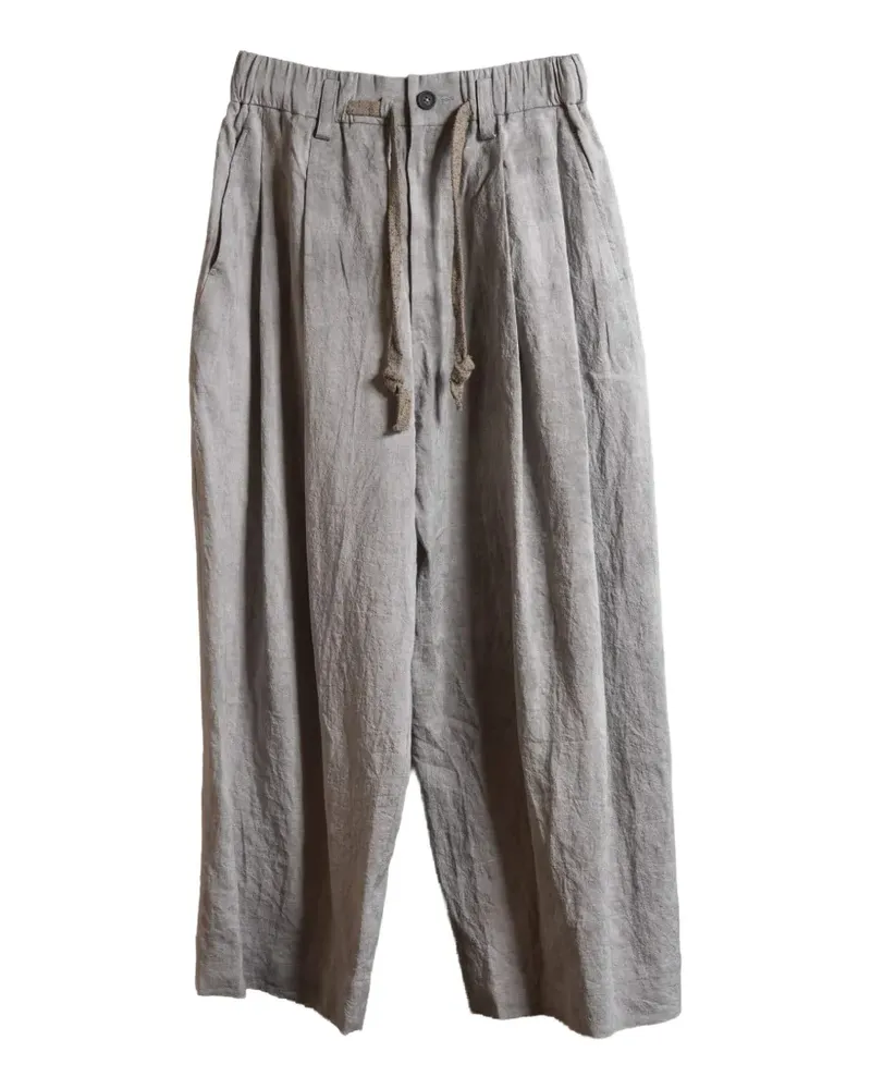 Ziggy Chen pleated drawstring trousers - Grau Grau