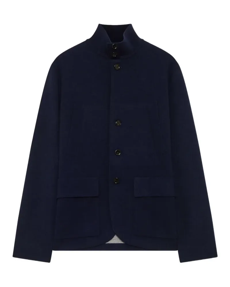 LARDINI knitted button-up single-breasted coat - Blau Blau