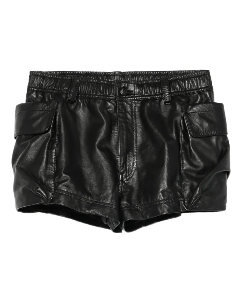 R13 Shorts aus Leder - Schwarz Schwarz