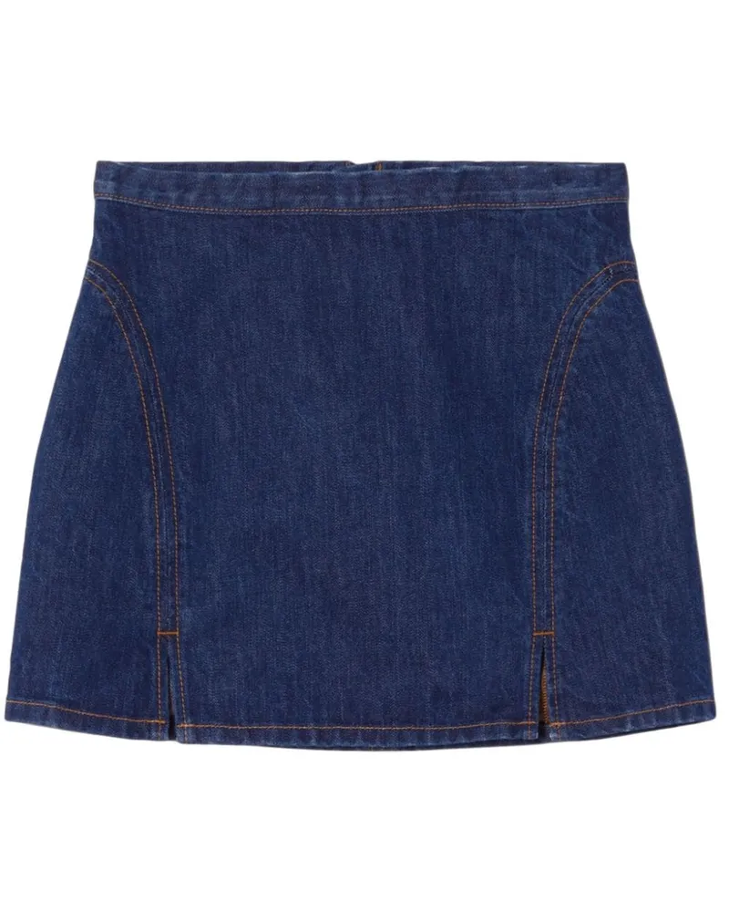 RE/DONE Jeans-Minirock mit Schlitz - Blau Blau
