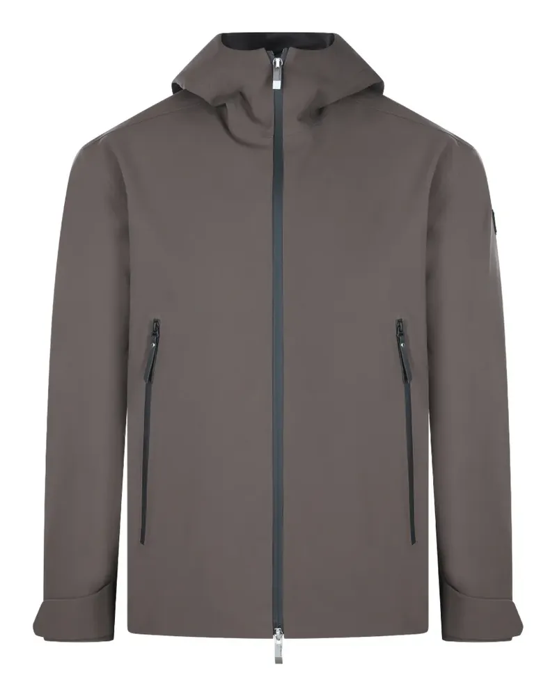 Moncler logo-patch jacket - Grau Grau