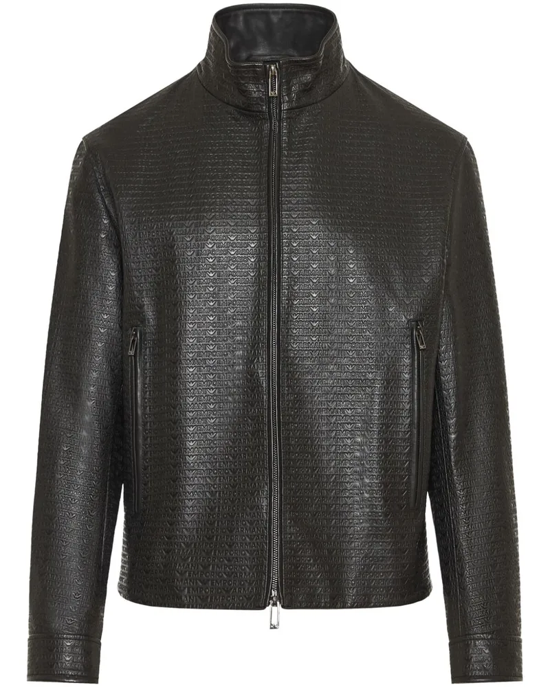 Emporio Armani Jacke mit Logo-Prägung - Schwarz Schwarz