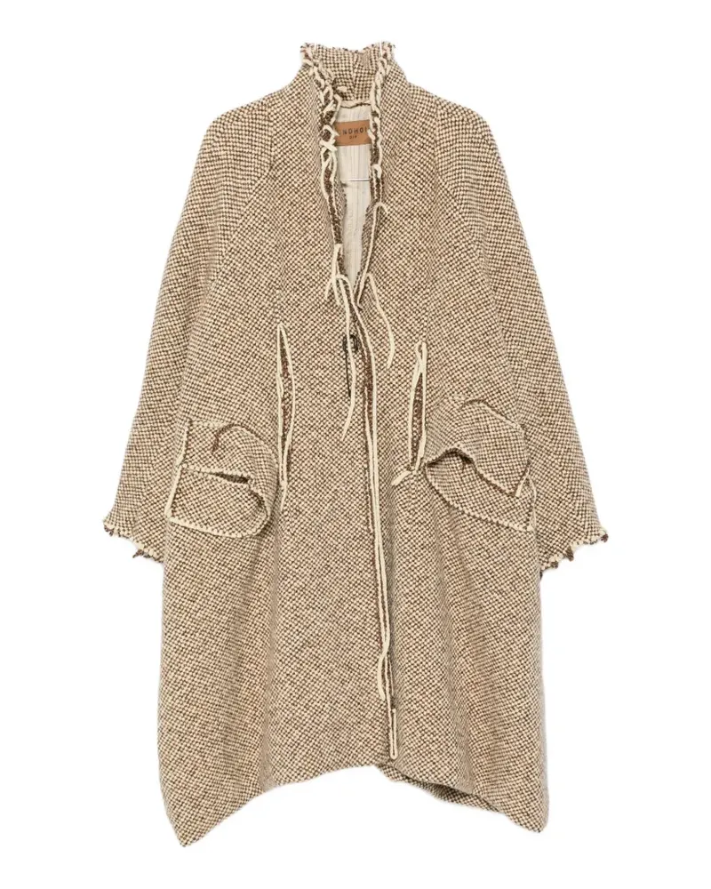 Studiorundholz check safety-pin coat - Braun Braun