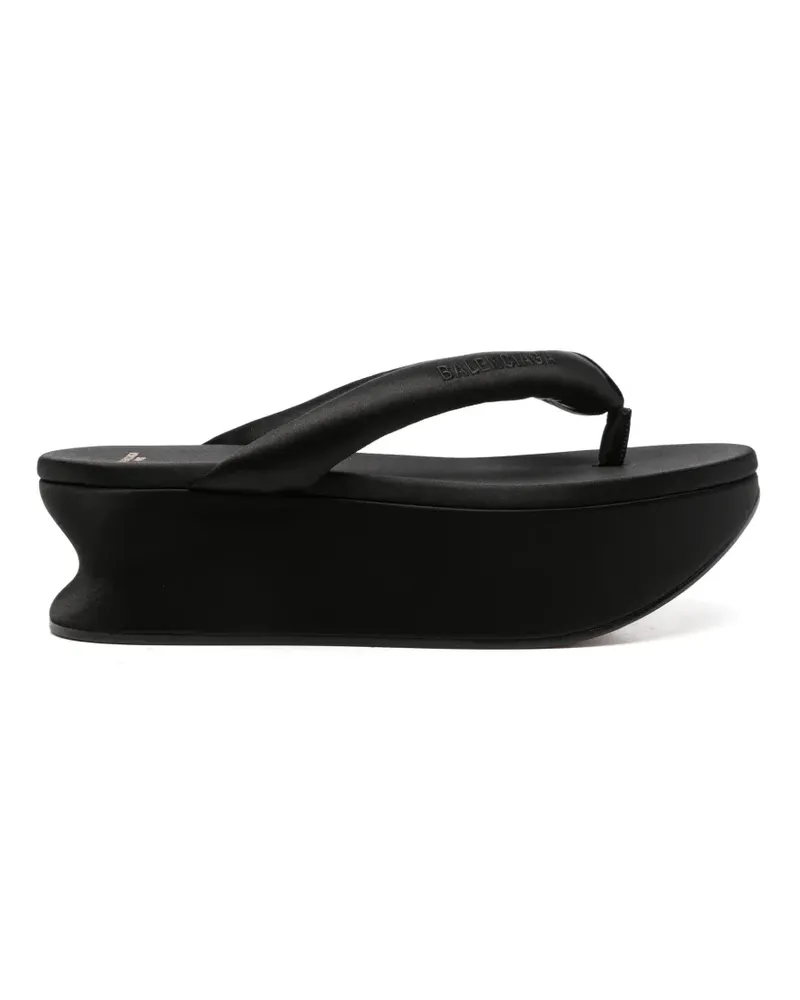Balenciaga Wattierte Gaeta Wedge-Sandalen - Schwarz Schwarz
