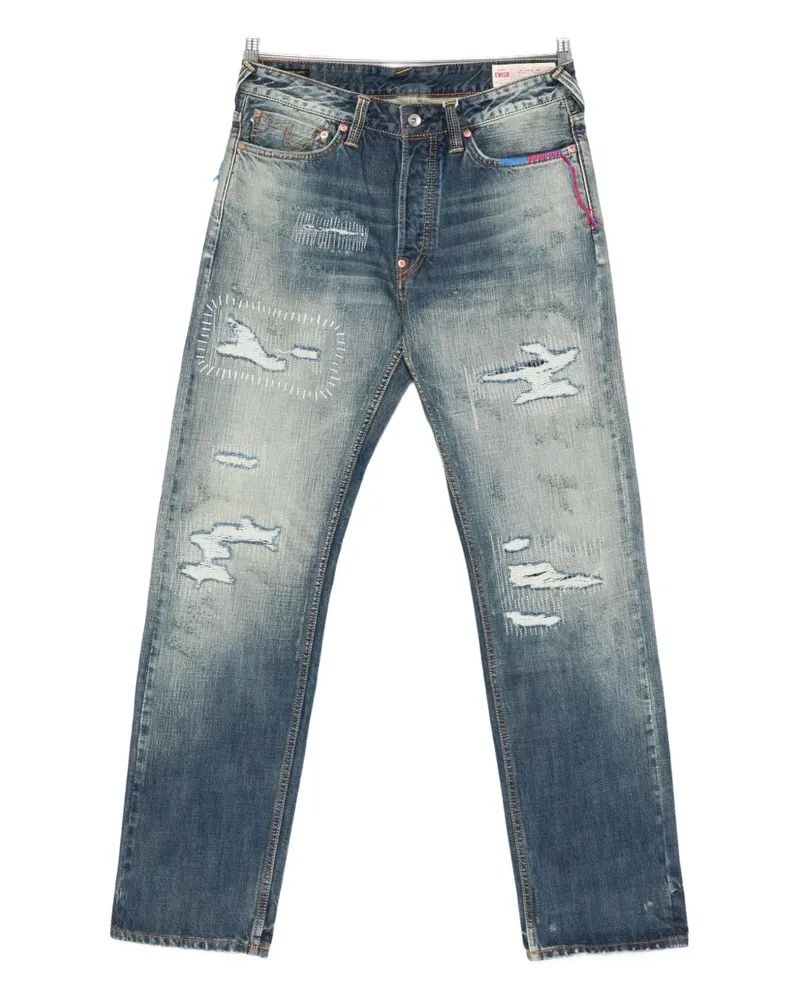 Evisu distressed jeans - Blau Blau